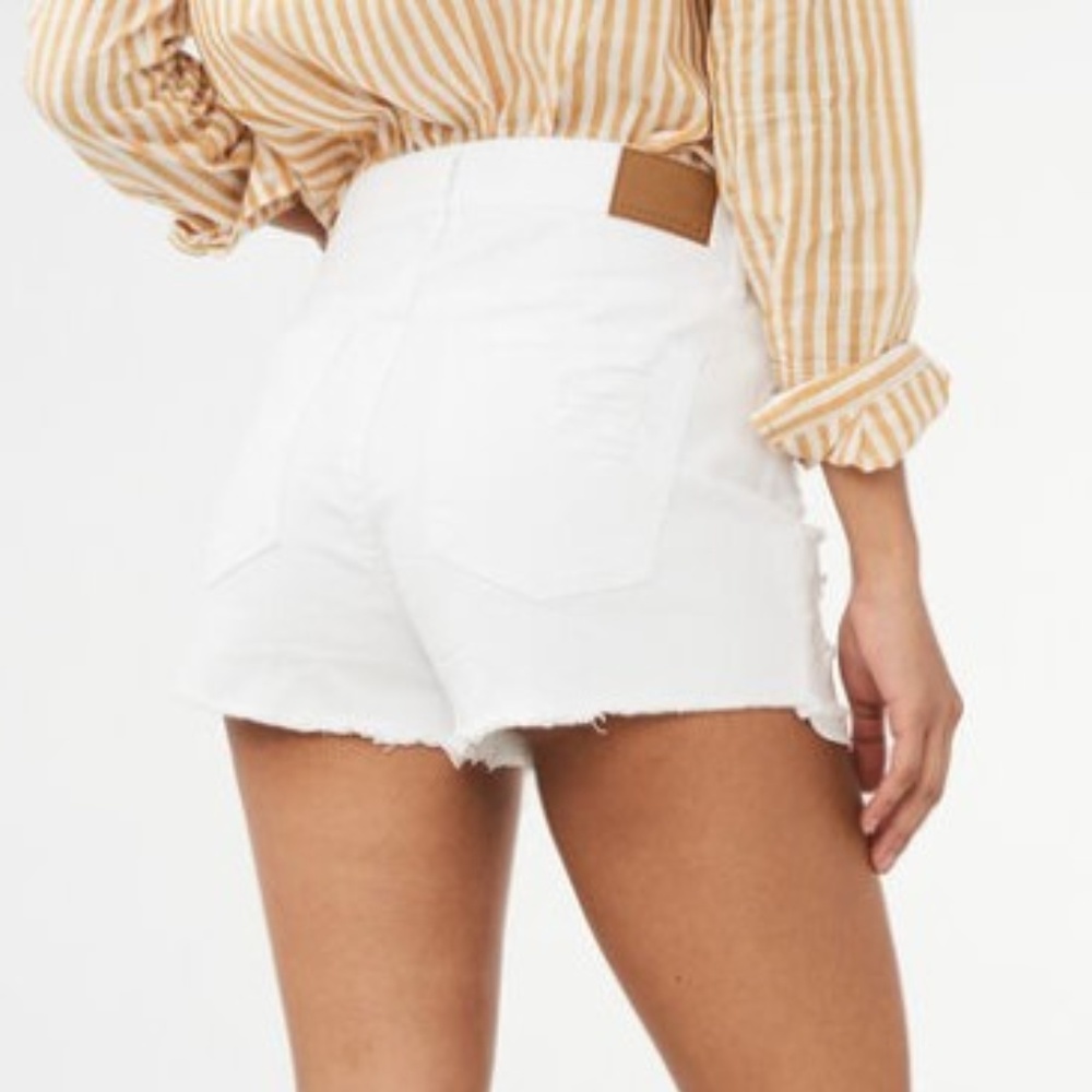 NWT White Ripped Cutoff High Waist Jean Shorts 4